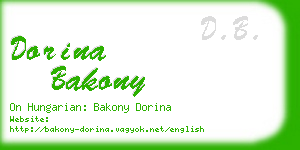 dorina bakony business card